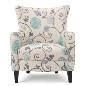 Noble House Arabella Multicolor Floral Fabric Club Chair - MadeInUSA