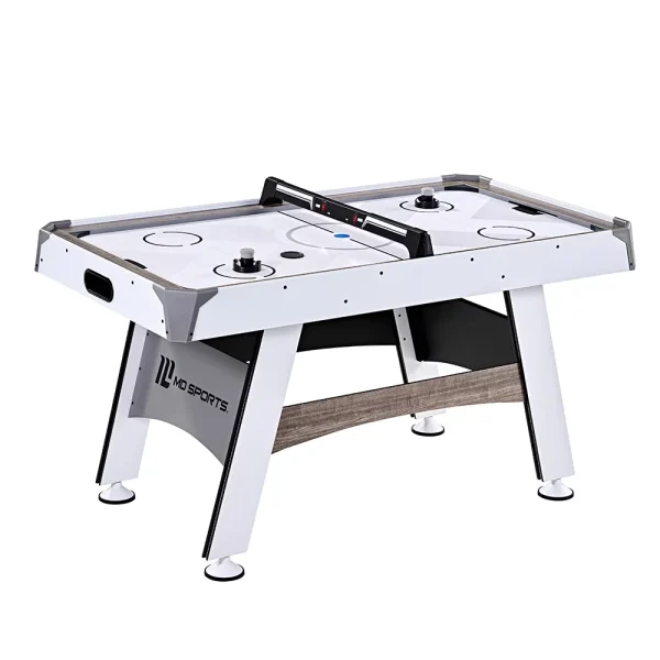 MD Sports 5 ft. Air Powered Hockey Table with Overhead Electronic Scorer, 60 x 32 x 32 - MadeInUSA