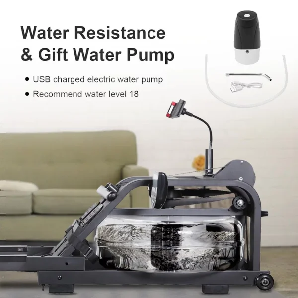FITPHER Water Resistance Rowing Machine Resistance Metal Dual-Track Healthy Indoor Gym Equipment for Fitness (Irony) - MadeInUSA - Image 5