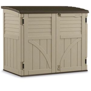 Suncast 2.7 x 4.41 ft. Resin Horizontal Storage Shed, Sand Brown - MadeInUSA