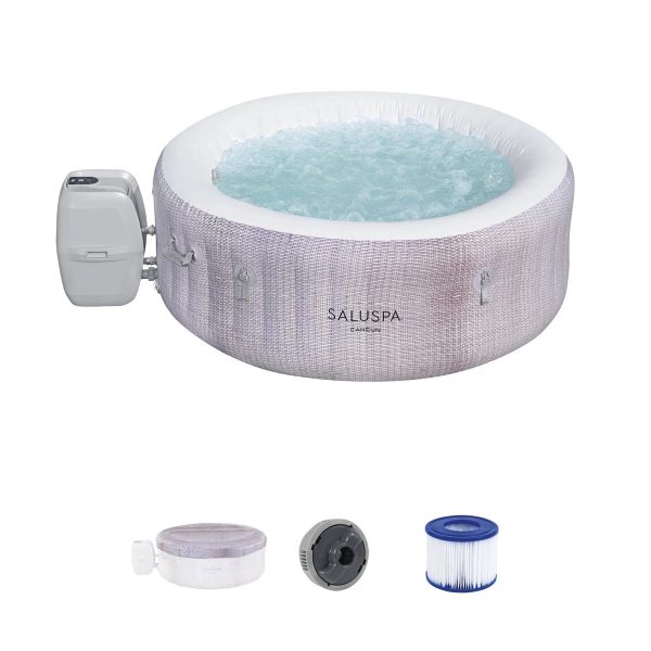 Bestway SaluSpa Cancun Airjet Inflatable Hot Tub with EnergySense Cover, Grey - MadeInUSA