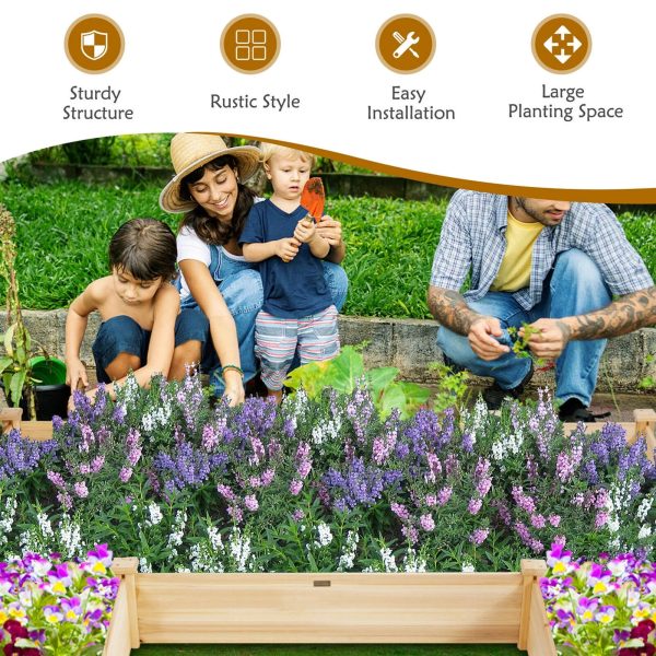 Gymax Raised Garden Bed Wooden Garden Box Planter Container U-Shaped Bed 92.5x95x11in - MadeInUSA - Image 8
