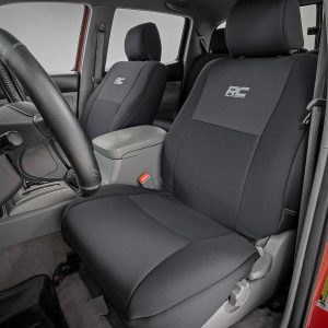 Tacoma Rough Country Neoprene Front and Rear Seat Covers; Black 91052 JK - MadeInUSA