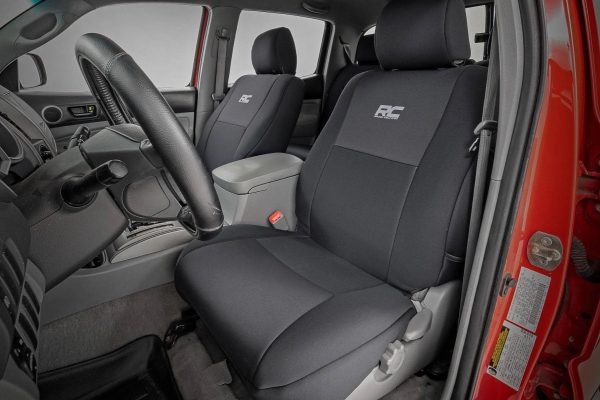 Tacoma Rough Country Neoprene Front and Rear Seat Covers; Black 91052 JK - MadeInUSA
