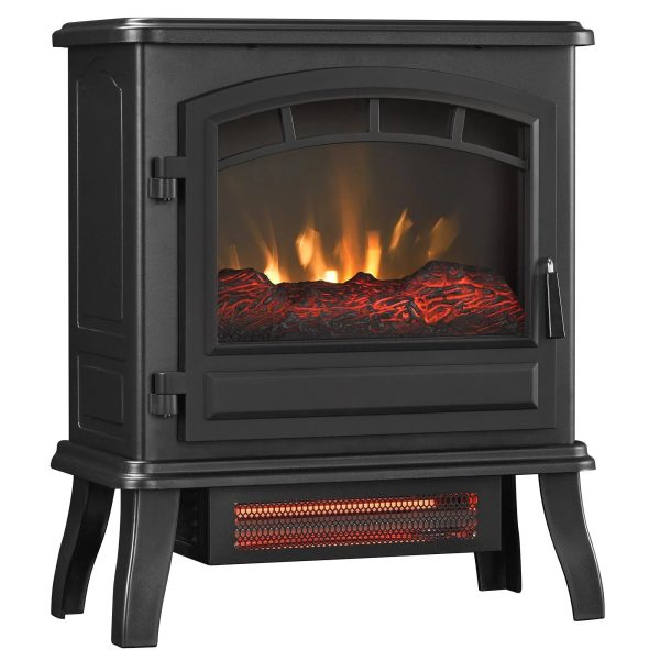 Style Selections 19.5-in W 5200-BTU Black Metal Infrared Quartz Electric Stove with Thermostat | CFI-7025-01 - MadeInUSA