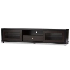 Bowery Hill 70"Tall TV Stand in Dark Espresso - MadeInUSA