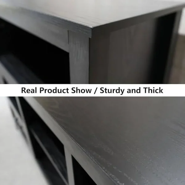 Black 70 in TV Stand for TVs up to 80", Large Classcial TV Cabinet, Modern Entertainment Center with Drawers for 55 65 70 75 inch TV Stand, Wood Cabinet Media Console for Living Room, Bedroom - MadeInUSA - Image 4