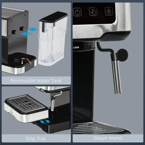 Espresso Coffee Maker Machine 15-Bar Frother Latte Cappuccino - MadeInUSA - Image 6