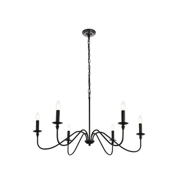 Ableton 6 - Light Candle Style Classic / Traditional Chandelier Birch Lane Finish: Matte Black, Size: 19" H x 36" W x 36" D - MadeInUSA - Image 10