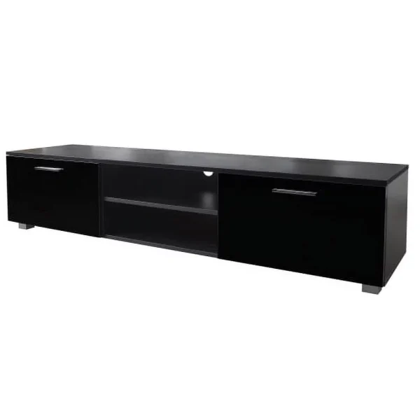 Black TV Stand for 70 Inch TV Stands, Media Console Entertainment Center Television Table - MadeInUSA - Image 2