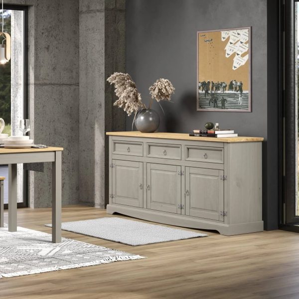 Wood Buffet Sideboard Corona Gray | Furniture Dash COG917 - MadeInUSA - Image 3