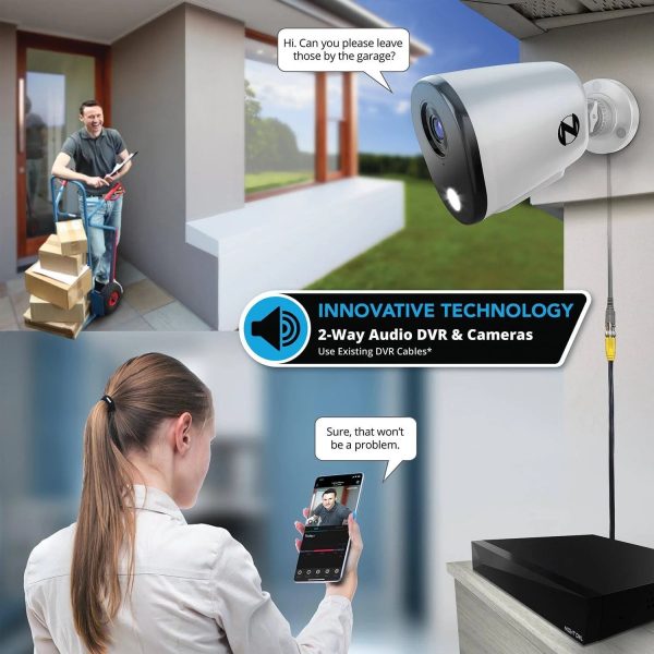 Night Owl 2-Way Audio 12 Channel DVR Security System with 1TB Hard Drive and 8 Wired 1080p Deterrence Cameras, Size: Varies by Model, Black - MadeInUSA - Image 6