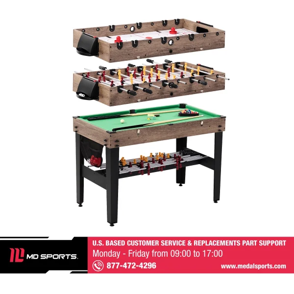 MD Sports 48 Combo Air Powered Hockey, Foosball, and Billiard Game Table - MadeInUSA - Image 11