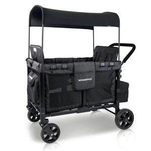 Wonderfold W4 Original Quad (4 Seater) Stroller Wagon - Black - MadeInUSA