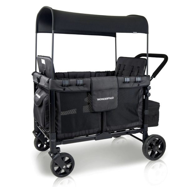 Wonderfold W4 Original Quad (4 Seater) Stroller Wagon - Black - MadeInUSA