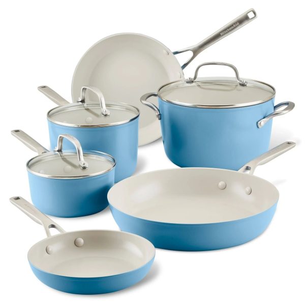 KitchenAid Hard-Anodized Ceramic Nonstick 9-Piece Cookware Set, Black - MadeInUSA - Image 8