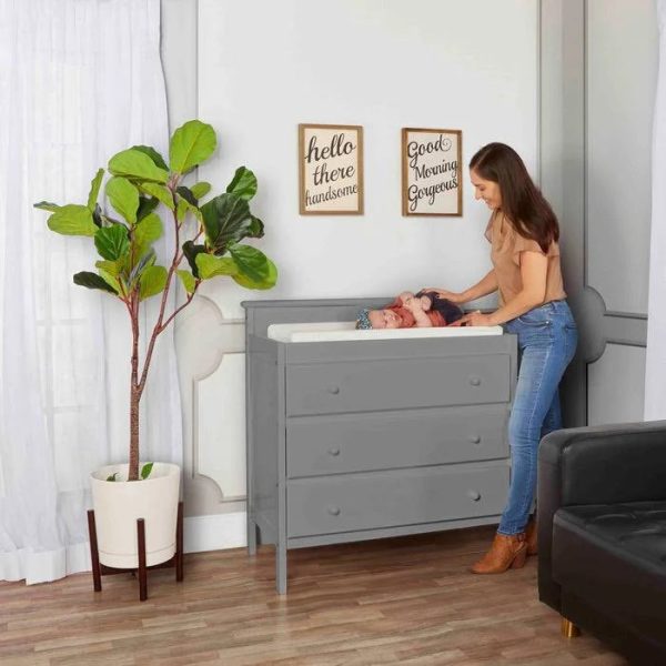 Dream on Me Mason Modern Changing Table with Free Changing Pad in Steel Grey - MadeInUSA - Image 2