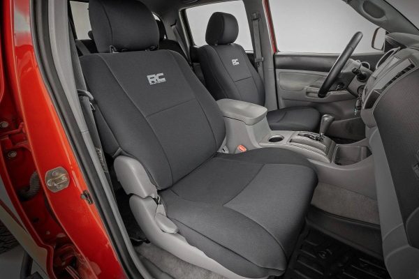 Tacoma Rough Country Neoprene Front and Rear Seat Covers; Black 91052 JK - MadeInUSA - Image 2