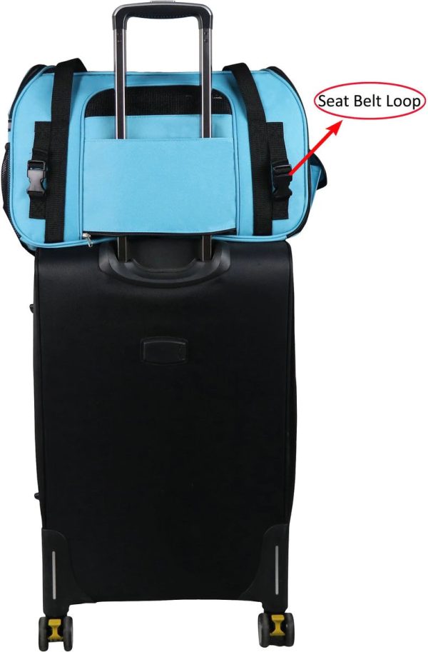 EliteField SoftSided AirlineApproved Pet Carrier Bag, Sky Blue - MadeInUSA - Image 5