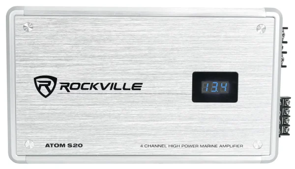 Rockville ATOM S20 Marine Bluetooth Amplifier 1600w 4 Channel/Volt Meter+PA Mic - MadeInUSA - Image 4