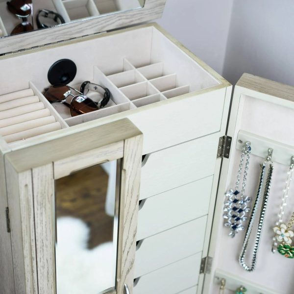 Hives & Honey Chelsea Grey Mist Jewelry Armoire - MadeInUSA - Image 3