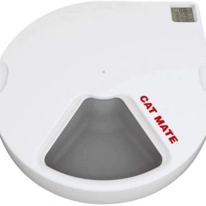 Cat Mate C500 Automatic Pet Feeder with Digital Timer for Cats and Small Dogs White, 13.4 x 11.4 x 2.8 - MadeInUSA