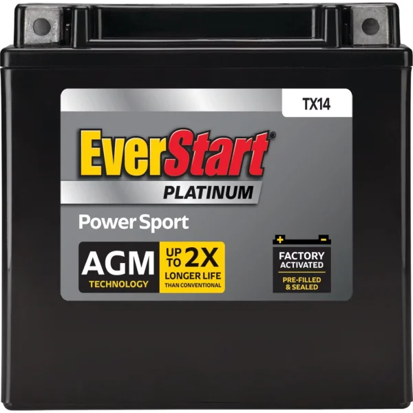 EverStart Premium AGM Power Sport Battery, Group Size TX14 12 Volt, 200 CCA - MadeInUSA - Image 3