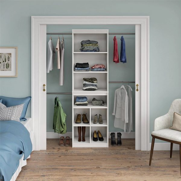 SystemBuild Rochon Closet Storage System, White - MadeInUSA