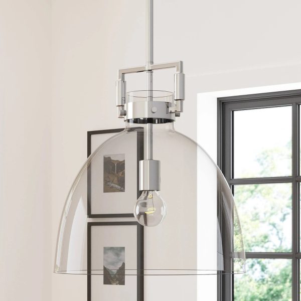 Nathan James Leigh Ceiling Hanging Pendant Light with Oversized Shade and Adjustable Cord - Black Metal - MadeInUSA - Image 7