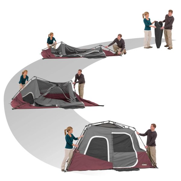 Core Instant Cabin 11 x 9 Foot 6 Person Cabin Tent with Air Vents and - MadeInUSA - Image 11