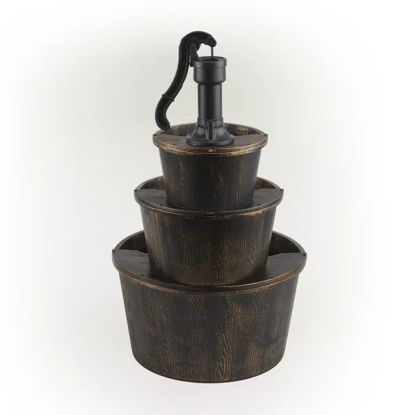 Alpine Corporation 40 Three Tier Pump Outdoor Fountain Decor, Brown - MadeInUSA - Image 9