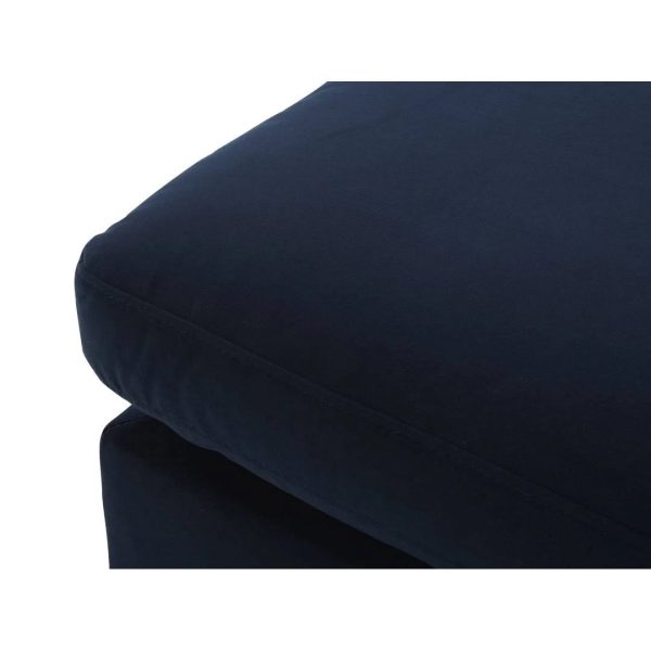 Navy Blue Velvet for the Main Body and 45.3" Wide Rectangular Standard Ottoman Joss in Fleetwood - MadeInUSA - Image 6