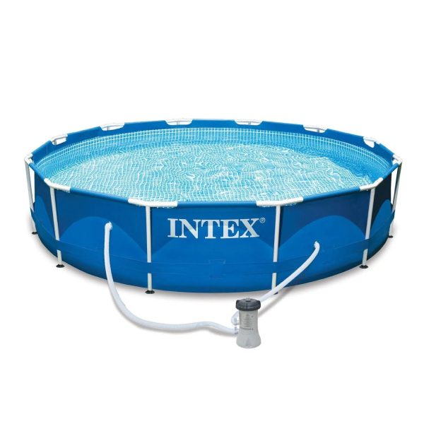 Intex 12'x30" Metal Frame Swimming Pool with Filter Pump & 2 Pool Cover - MadeInUSA - Image 5