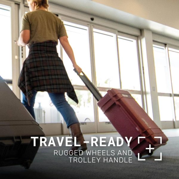 Pelican 1535TRVL Wheeled Air Carry-On Case with Travel Organizer - Red - MadeInUSA - Image 3