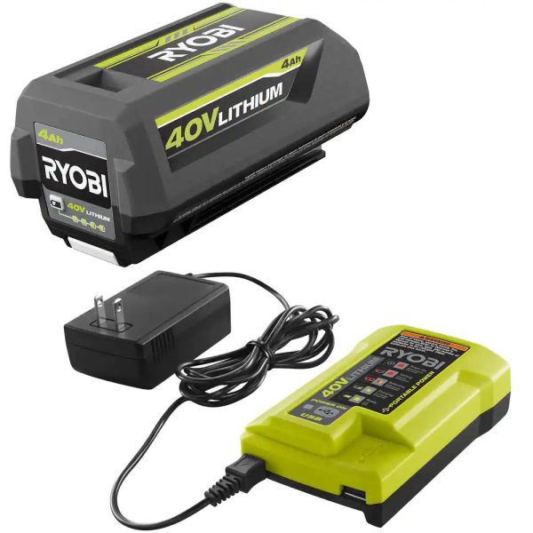 RYOBI OP4040A03 40V LithiumIon 4.0 Ah Battery and Charger - MadeInUSA
