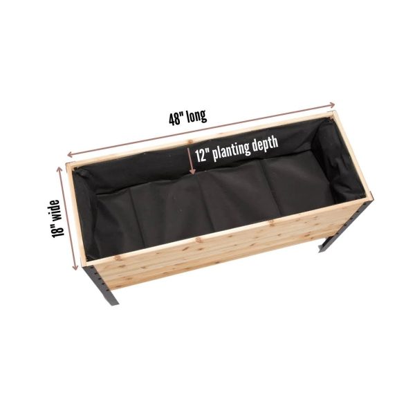 Cedar Planters 18" x 48" Raised Garden Bed - MadeInUSA - Image 5