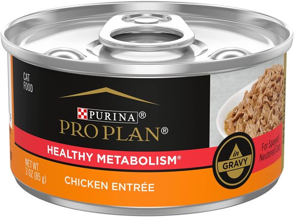 Purina Pro Plan High Protein Gravy Wet Cat Food, SPECIALIZED Healthy Metabolism Formula Chicken Entree 24 3 oz. PullTop Cans - MadeInUSA - Image 5
