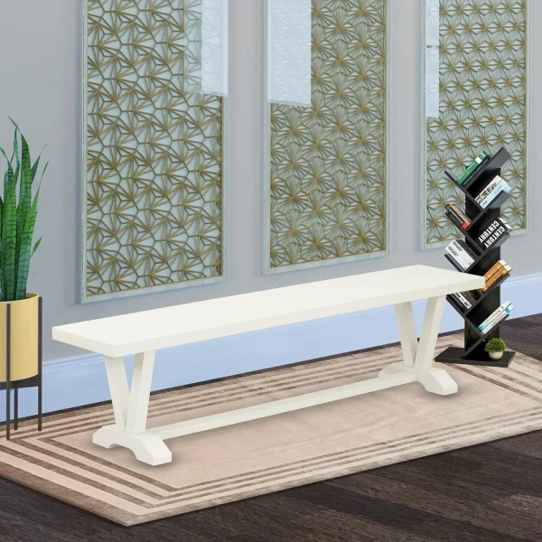 VB027 V-Style Modern Dining Bench With Wood Seat, 72X15x18 Inch - MadeInUSA - Image 5