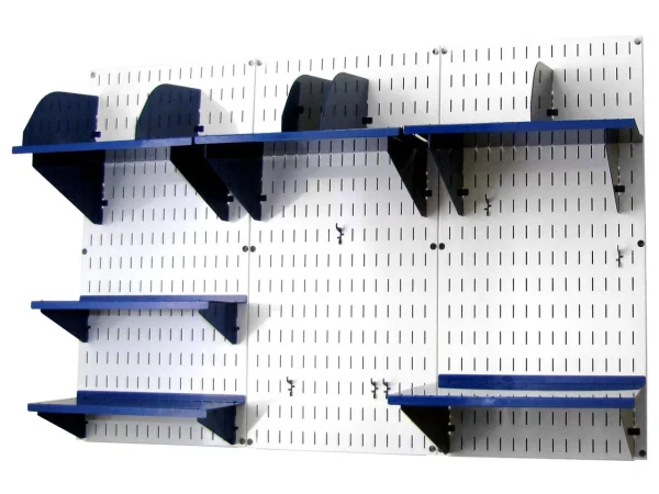 Wall Control  Office Wall Mount Desk Storage & Organization Kit, White & Blue - 48 x 32 x 12 in. - MadeInUSA - Image 2
