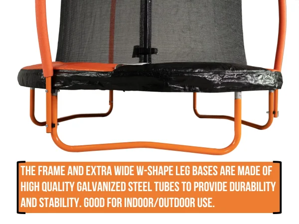 Bounce Pro 6-Foot Trampoline, with Enclosure and Mini Flash Light Zone, Orange - MadeInUSA - Image 8