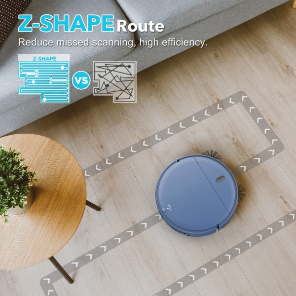 Robot Vacuum Cleaner, Robot Vacuum and Mop Combo Compatible with Alexa/WiFi/App, Self-Charging, 230ML Water Tank for Pet Hair, Hard Floors and Low Pile Carpet (Blue) - MadeInUSA - Image 7