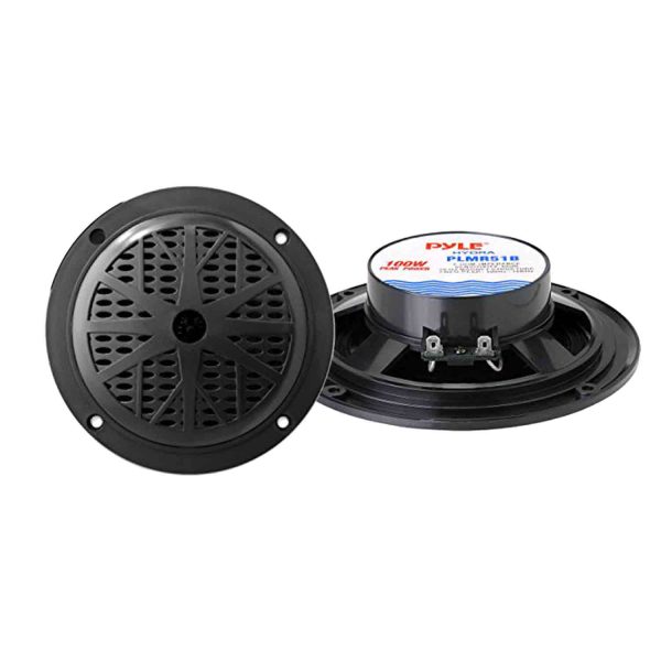 PYLE PLRMR27BTB Marine Bluetooth Receiver Stereo(Black) w/Pyle 100W 5.25'' 2-Way Marine Speakers(2-Pairs), Enrock Marine Antenna & Enrock Marine 50' 16G Speaker Wire - MadeInUSA - Image 3