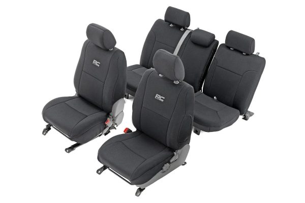 Tacoma Rough Country Neoprene Front and Rear Seat Covers; Black 91052 JK - MadeInUSA - Image 5