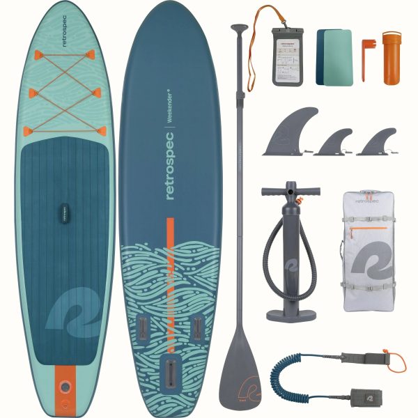 Retrospec 2024 Weekender 2.0 Inflatable 10'6" Stand Up Paddle Board Kit - MadeInUSA