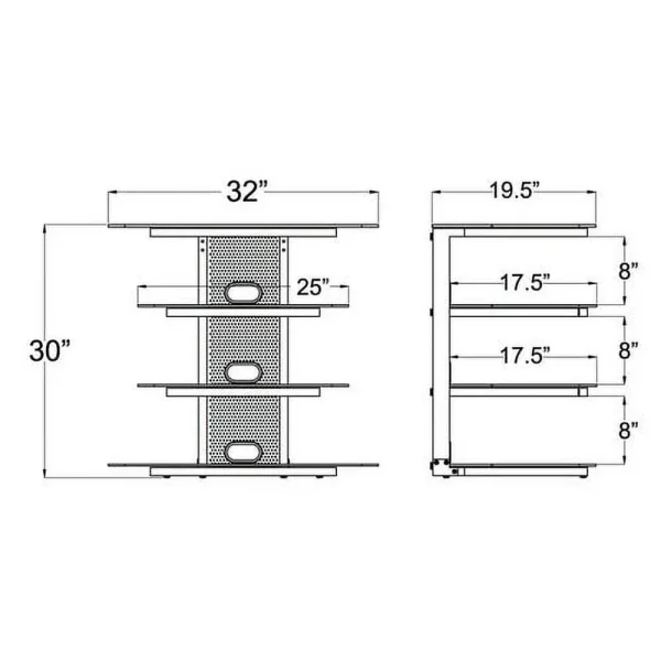 TransDeco Corner TV Audio Video Stand 35 Black - MadeInUSA - Image 3