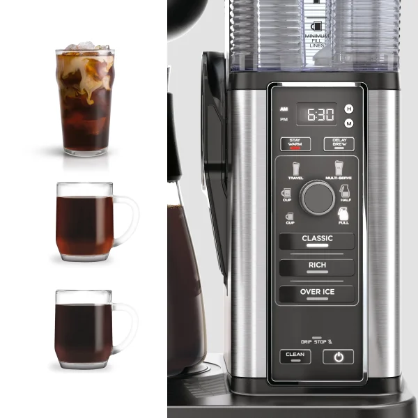 Ninja CM300 Hot & Iced Coffee Maker, Single Serve Coffee Maker, Drip Coffee, Stainless, Glass Carafe - MadeInUSA - Image 5
