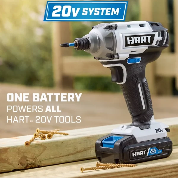 HART 20-Volt Cordless 2-Tool Combo Kit, 1/2-inch Drill/Driver, Impact Driver, (1) 1.5Ah Lithium-Ion Battery - MadeInUSA - Image 5