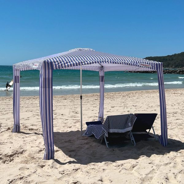 Coolcabanas Beach Cool Cabana Canopy Sun Shade Shelter Tent - 8' x 8' or 6'6" x 6'6", Easy to Setup, Folds to Just 3'5", Perfect for Family Beach - MadeInUSA