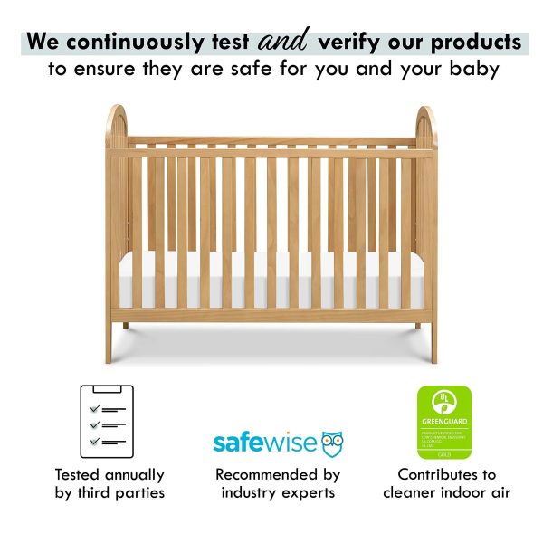 DaVinci Beau 3-in-1 Convertible Crib - Honey - MadeInUSA - Image 8
