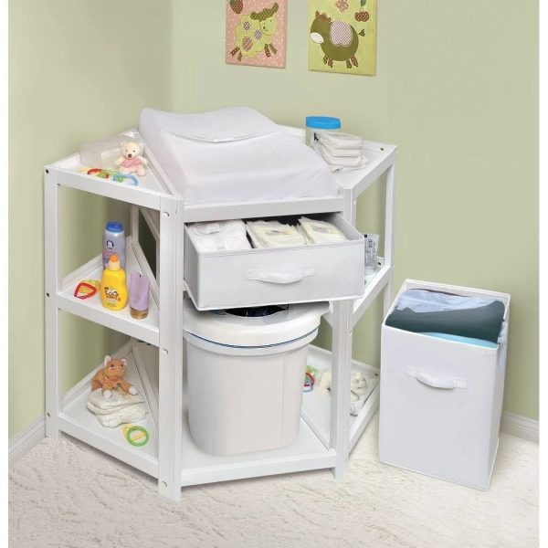 Badger Basket Diaper Corner Baby Changing Table, Gray - MadeInUSA - Image 11
